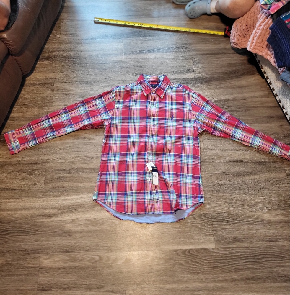 Ralph Lauren  Red and Blue Plaid Button Down Shirt